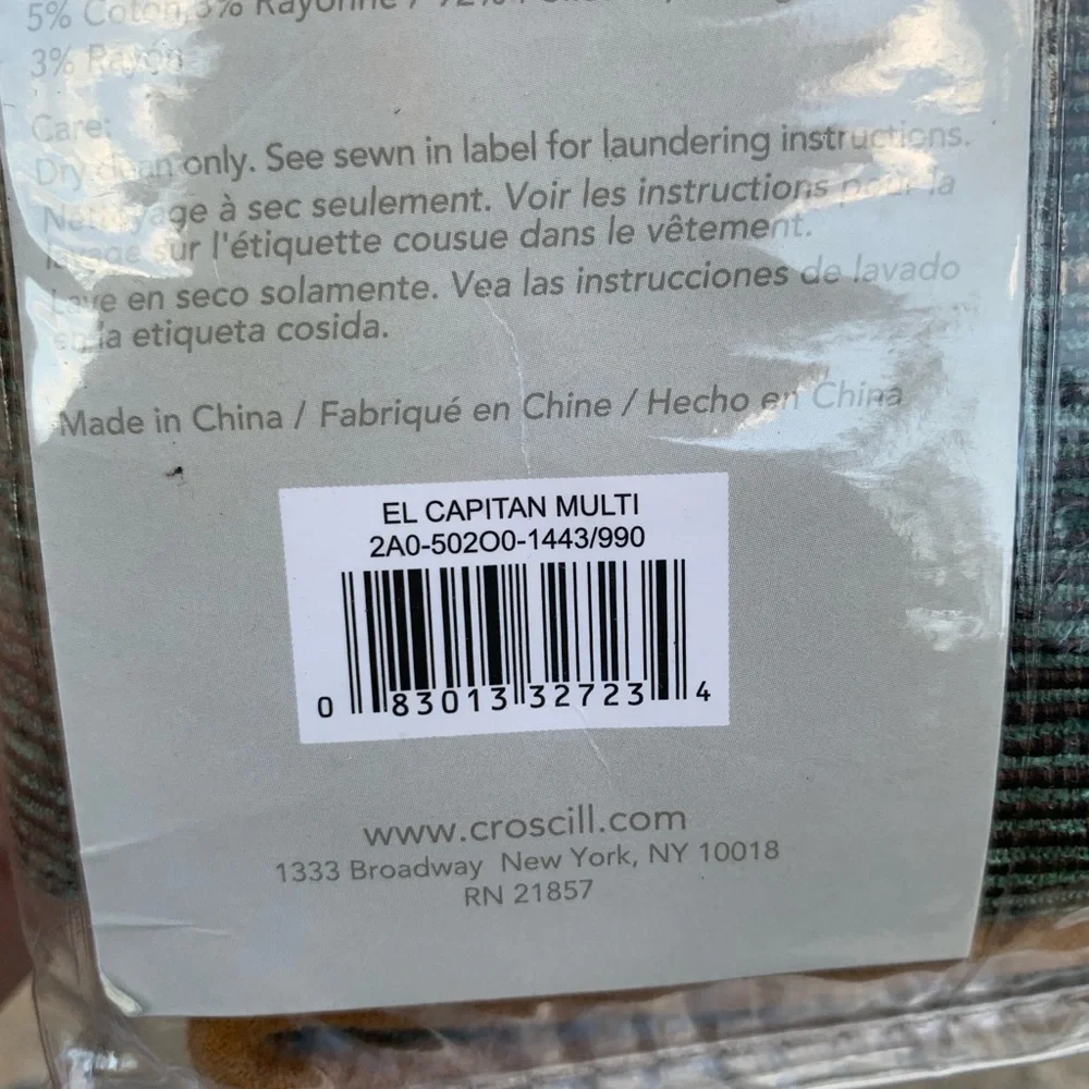 NIP 2 Croscill El Capitan Chenille Jacquard Earthtone Fall Euro Pillow Shams